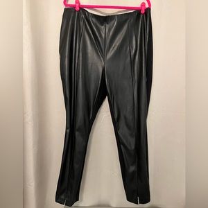 Faux Leather Pull On Pants